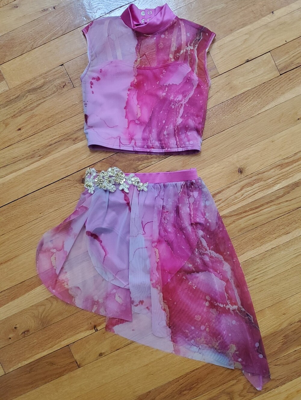 Weissman Pink and Purple Marble Two-Piece Lyrical Costume